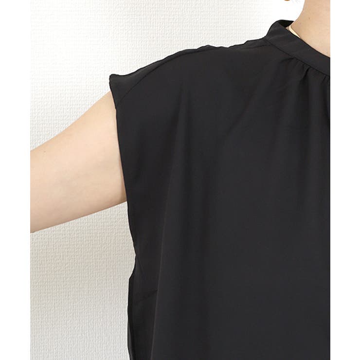 エステルジョーゼットプリーツタックバンドカラーブラウス | FUNNY COMPANY＋  | 詳細画像20 