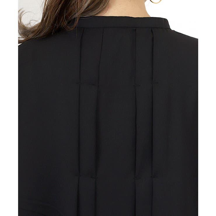 エステルジョーゼットプリーツタックバンドカラーブラウス | FUNNY COMPANY＋  | 詳細画像22 