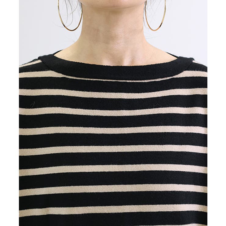 袖ボタンやわらかストレッチボーダーニットプルオーバー | FUNNY COMPANY＋  | 詳細画像21 