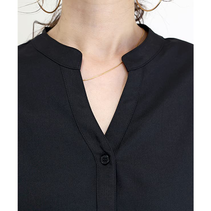 杢無地バックフリル前開きブラウス | FUNNY COMPANY＋  | 詳細画像21 