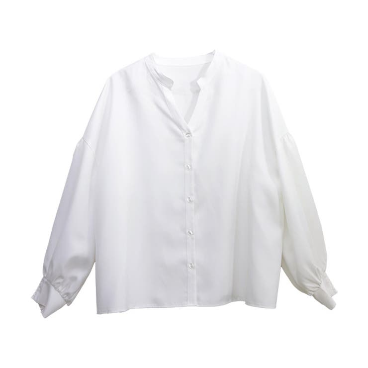 杢無地バックフリル前開きブラウス | FUNNY COMPANY＋  | 詳細画像27 