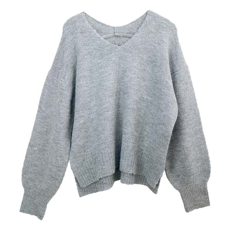 ミックスヤーン両Vネックニットプルオーバー | FUNNY COMPANY＋  | 詳細画像26 