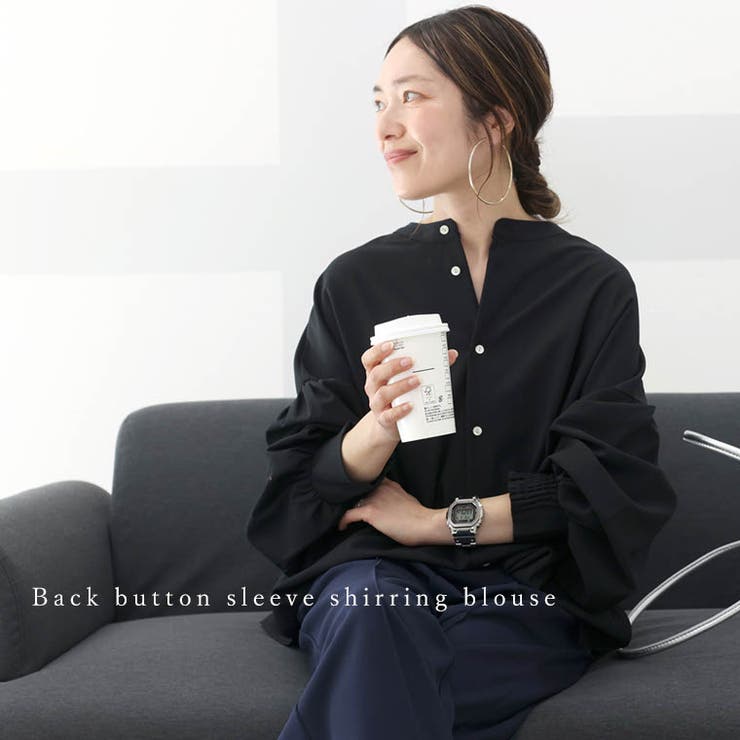Soffitto｜袖シャーリングブラウス | Rakuten Fashion(楽天