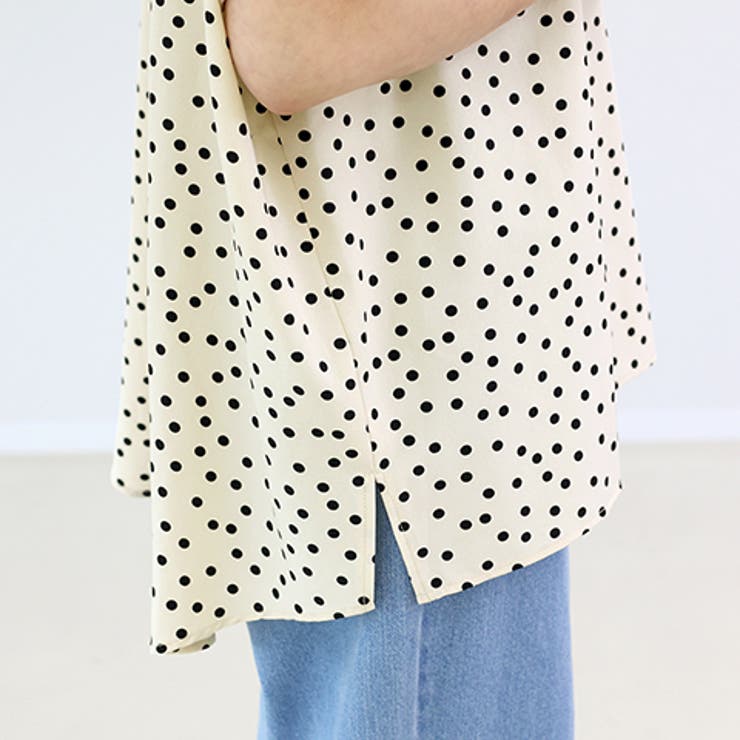 プリントデシン華奢見えドットブラウス | FUNNY COMPANY＋  | 詳細画像24 