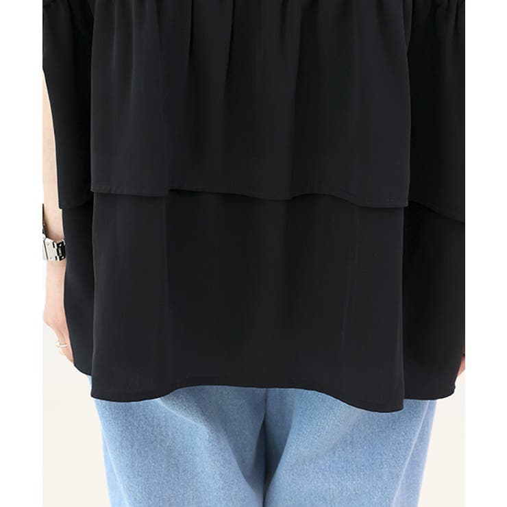 エステルジョーゼットバックフリルフレンチブラウス | FUNNY COMPANY＋  | 詳細画像24 