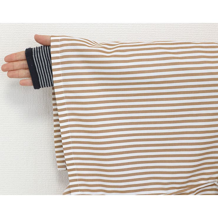 T/Cストライプバンドカラー長袖シャツワンピース | FUNNY COMPANY＋  | 詳細画像20 