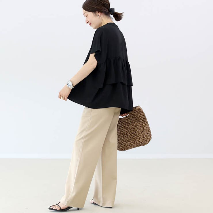 エステルジョーゼットバックフリルフレンチブラウス | FUNNY COMPANY＋  | 詳細画像9 