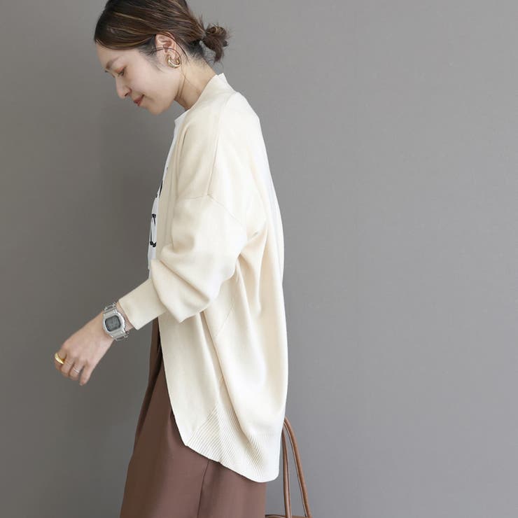 リブ袖ドルマンコクーンカーディガン | FUNNY COMPANY＋  | 詳細画像18 