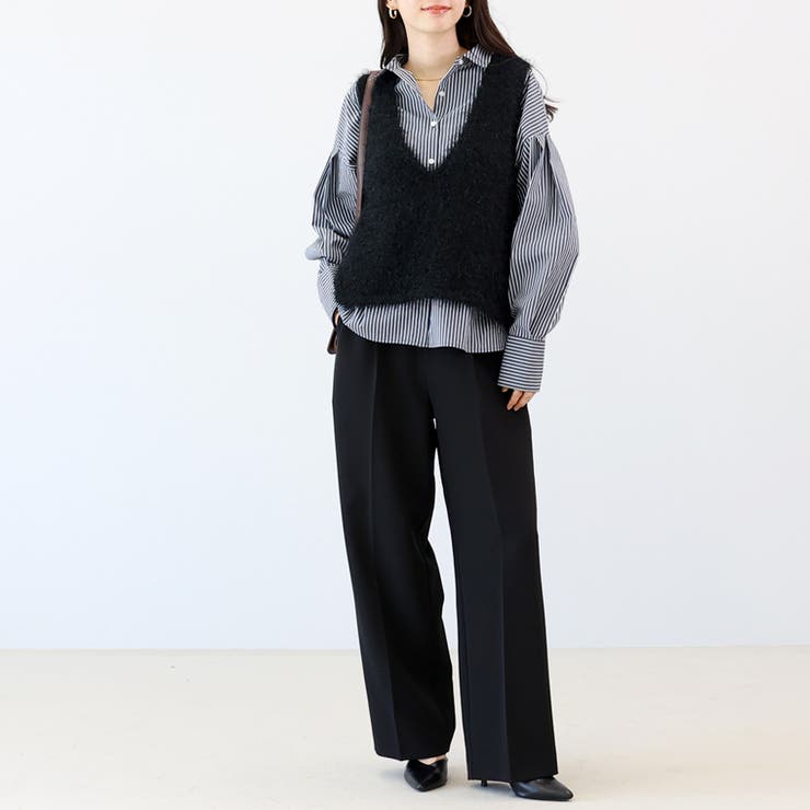 フェザーヤーンVネックニットベスト | FUNNY COMPANY＋  | 詳細画像4 