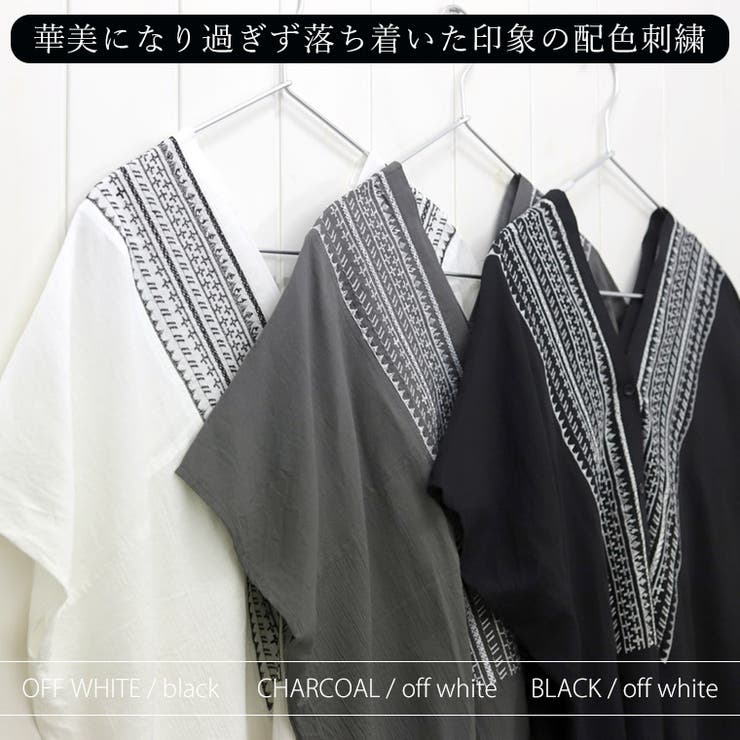 綿クレープ刺繍前開きチュニック[品番：FNYW0003293]｜FUNNY