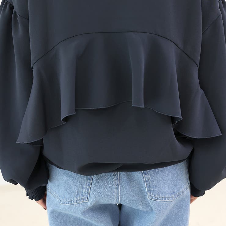 ドットボタンバックフリルジョーゼットブラウス | FUNNY COMPANY＋  | 詳細画像24 