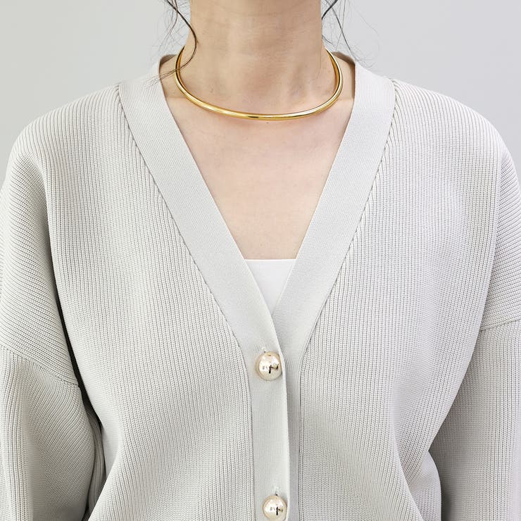 ゴールドボタン畦編みVネックカーディガン | FUNNY COMPANY＋  | 詳細画像21 