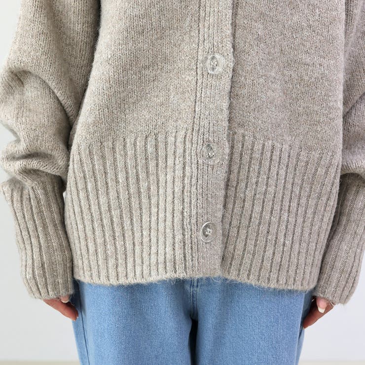 クリアボタンリブ使いVネックカーディガン | FUNNY COMPANY＋  | 詳細画像23 