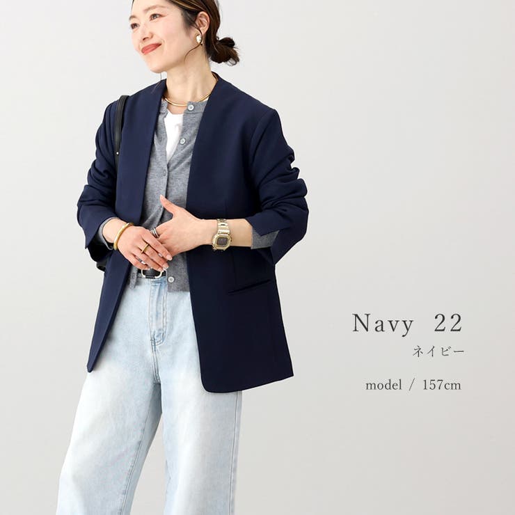 ダブルクロスノーカラージャケット | FUNNY COMPANY＋  | 詳細画像18 