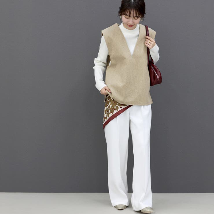 フェイクウールVネックベスト | FUNNY COMPANY＋  | 詳細画像3 