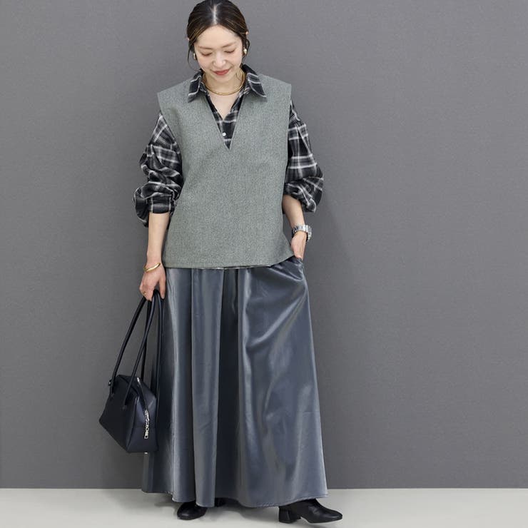 フェイクウールVネックベスト | FUNNY COMPANY＋  | 詳細画像8 