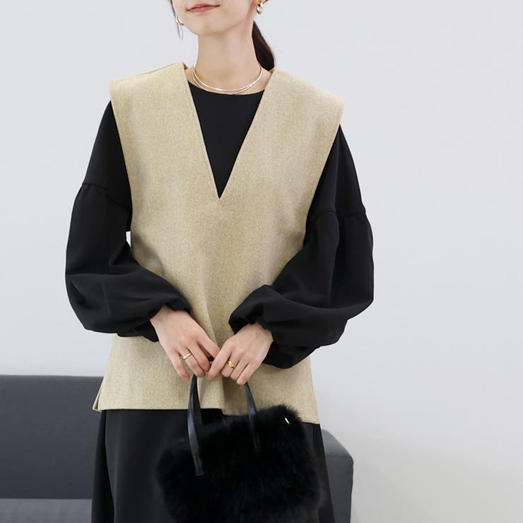 フェイクウールVネックベスト | FUNNY COMPANY＋  | 詳細画像19 