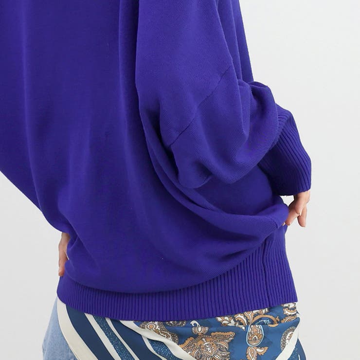 リブ袖Vネック2WAYドルマンプルオーバー | FUNNY COMPANY＋  | 詳細画像7 