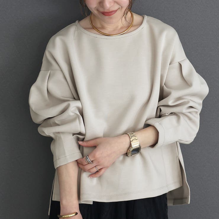 ダンボール袖タックボートネックプルオーバー | FUNNY COMPANY＋  | 詳細画像10 