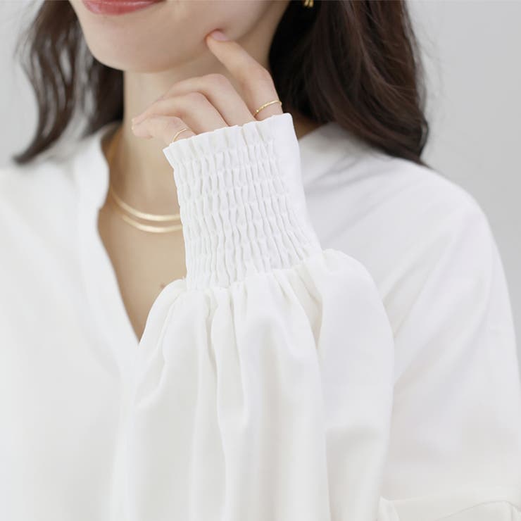 杢無地バックフリル前開きブラウス | FUNNY COMPANY＋  | 詳細画像11 