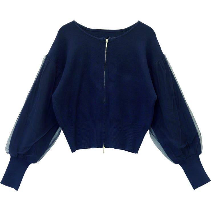 アンチピリング袖チュールダブルジップカーディガン | FUNNY COMPANY＋  | 詳細画像26 