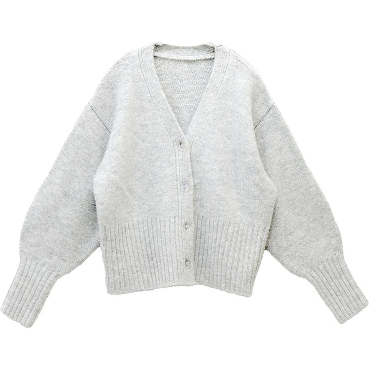 クリアボタンリブ使いVネックカーディガン | FUNNY COMPANY＋  | 詳細画像26 