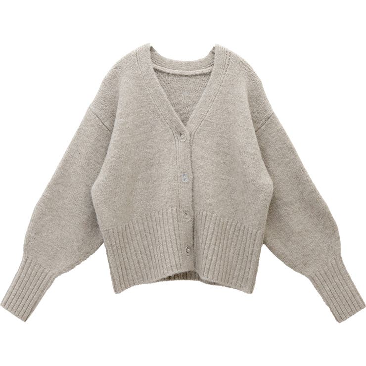 クリアボタンリブ使いVネックカーディガン | FUNNY COMPANY＋  | 詳細画像27 