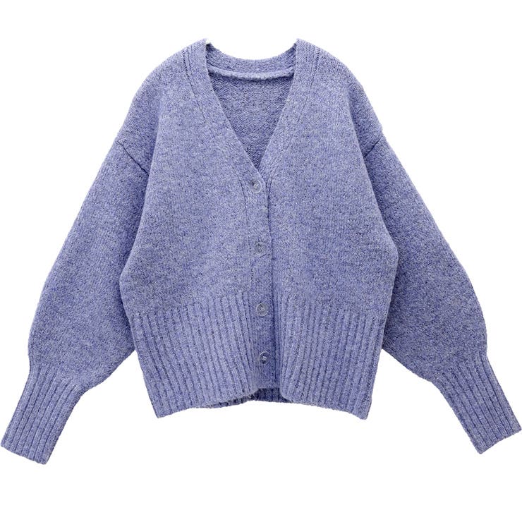 クリアボタンリブ使いVネックカーディガン | FUNNY COMPANY＋  | 詳細画像25 