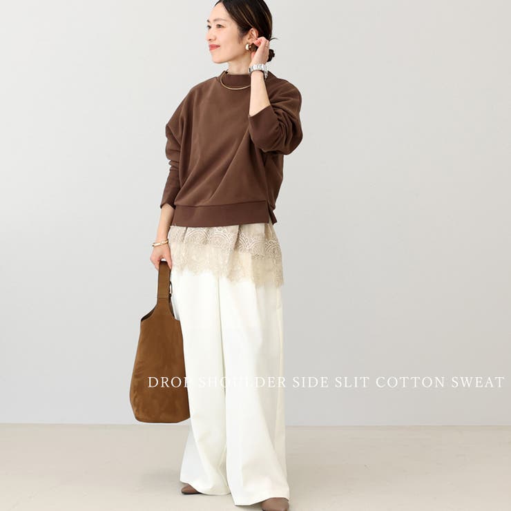 ドロップショルダーサイドスリット綿スウェット | FUNNY COMPANY＋  | 詳細画像5 