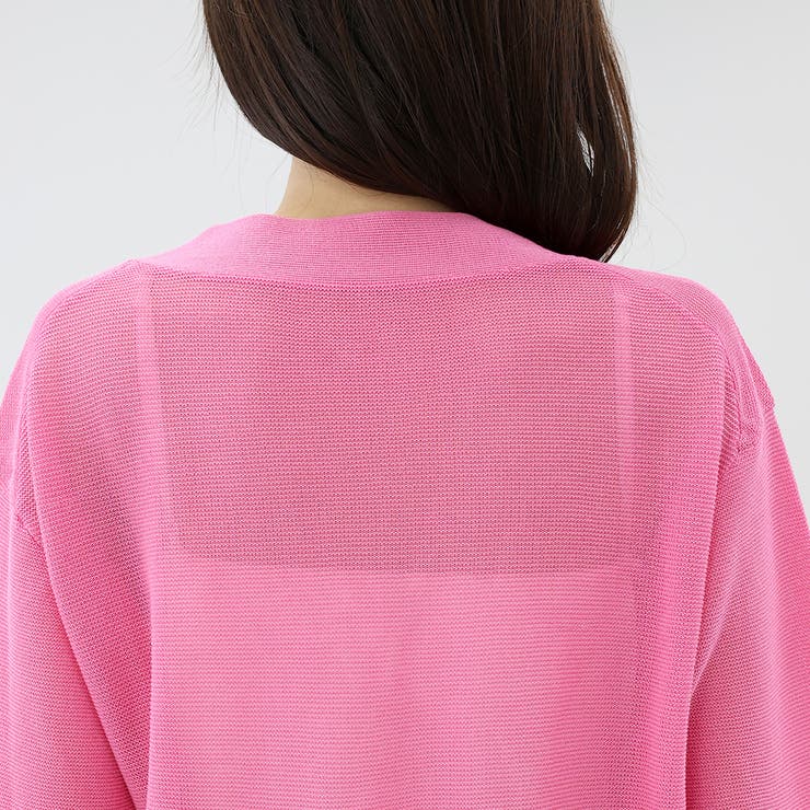 UV加工ガーター編みVネック長袖カーディガン | FUNNY COMPANY＋  | 詳細画像22 