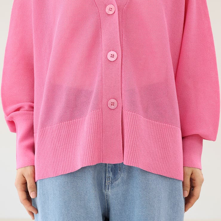 UV加工ガーター編みVネック長袖カーディガン | FUNNY COMPANY＋  | 詳細画像24 