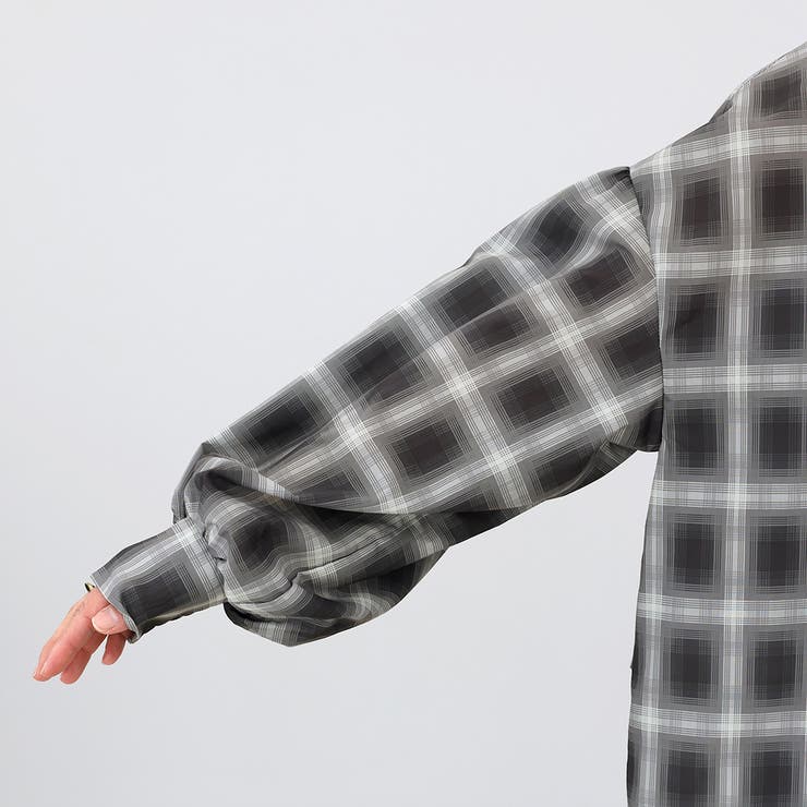 シアーチェックバックフリルブラウス | FUNNY COMPANY＋  | 詳細画像23 