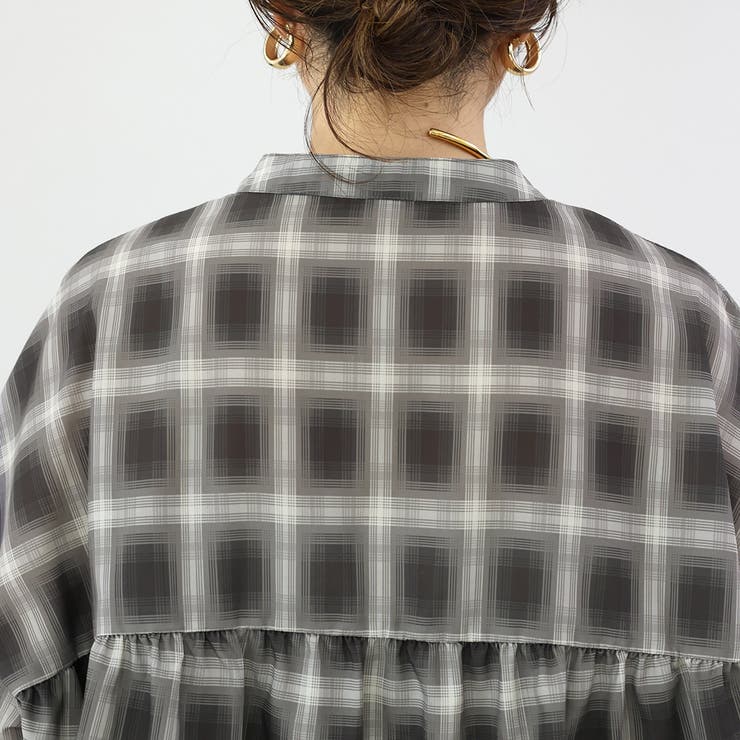 シアーチェックバックフリルブラウス | FUNNY COMPANY＋  | 詳細画像22 
