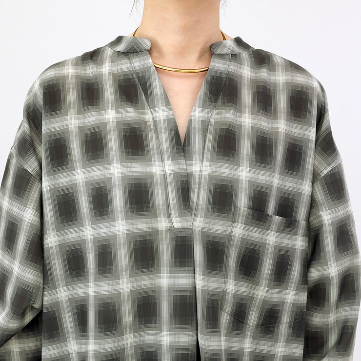 シアーチェックスキッパーシャツ | FUNNY COMPANY＋  | 詳細画像21 