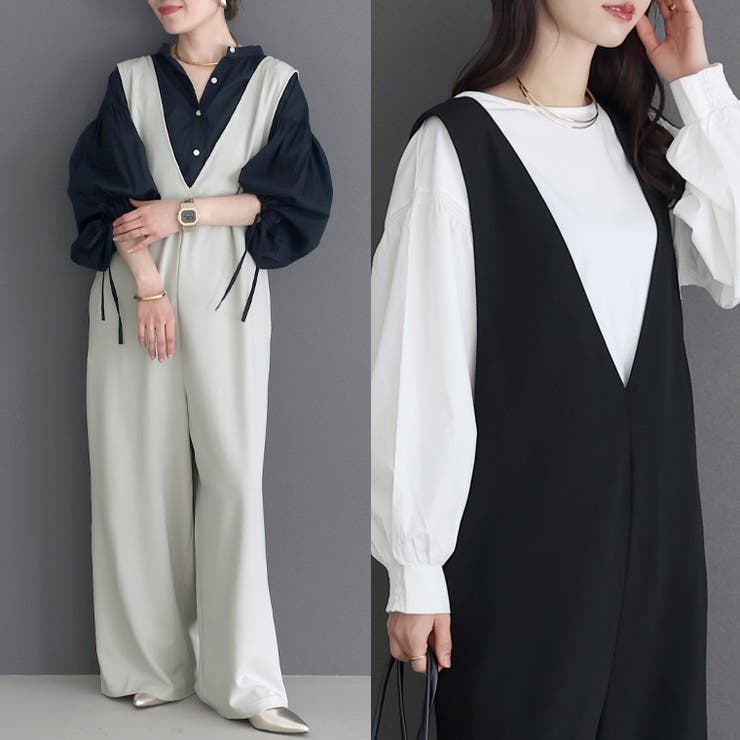 ダブルクロス深Vサロペット | FUNNY COMPANY＋  | 詳細画像15 