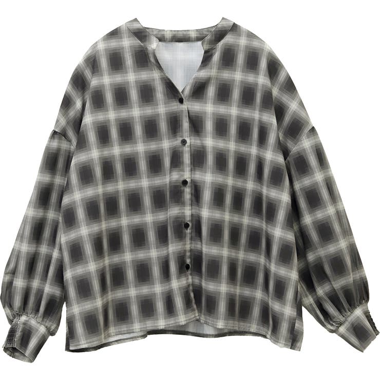 シアーチェックバックフリルブラウス | FUNNY COMPANY＋  | 詳細画像25 