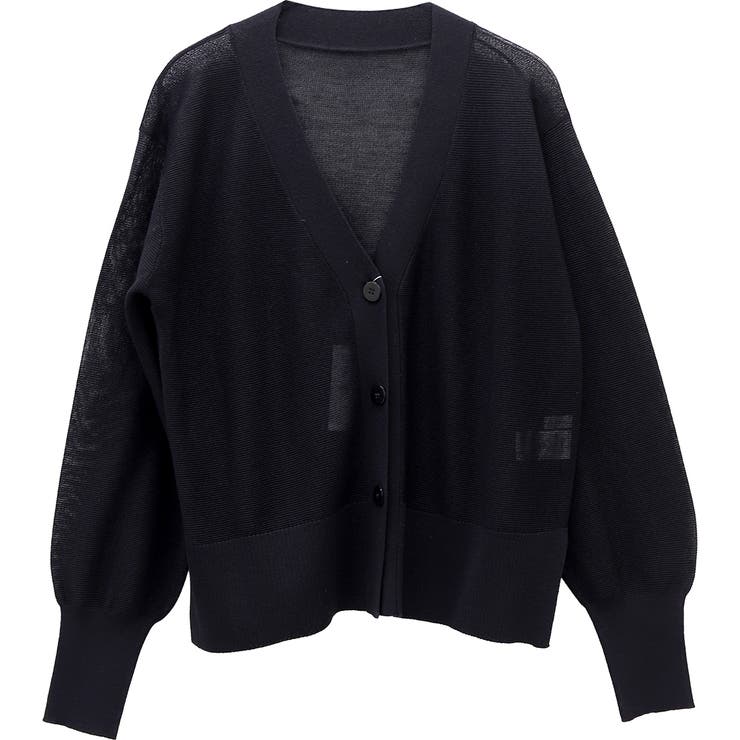 UV加工ガーター編みVネック長袖カーディガン | FUNNY COMPANY＋  | 詳細画像25 