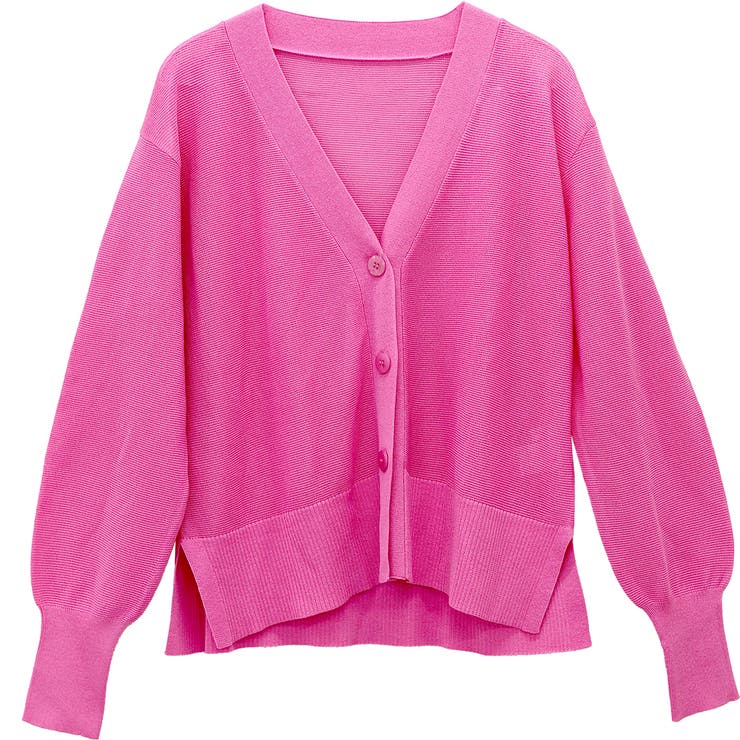 UV加工ガーター編みVネック長袖カーディガン | FUNNY COMPANY＋  | 詳細画像27 