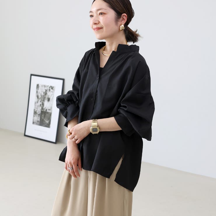 袖コンシャス杢無地ブラウス | FUNNY COMPANY＋  | 詳細画像7 