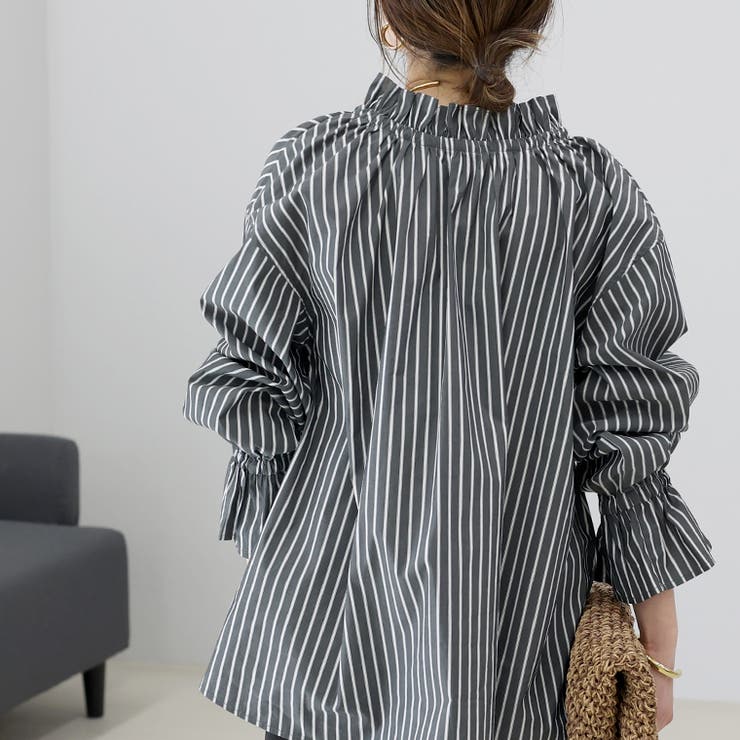 フリルカラーストライプ2WAYブラウス | FUNNY COMPANY＋  | 詳細画像5 