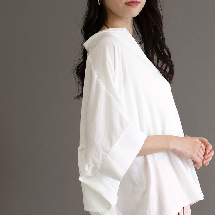 エステルローンバックフリルドルマンブラウス | FUNNY COMPANY＋  | 詳細画像8 