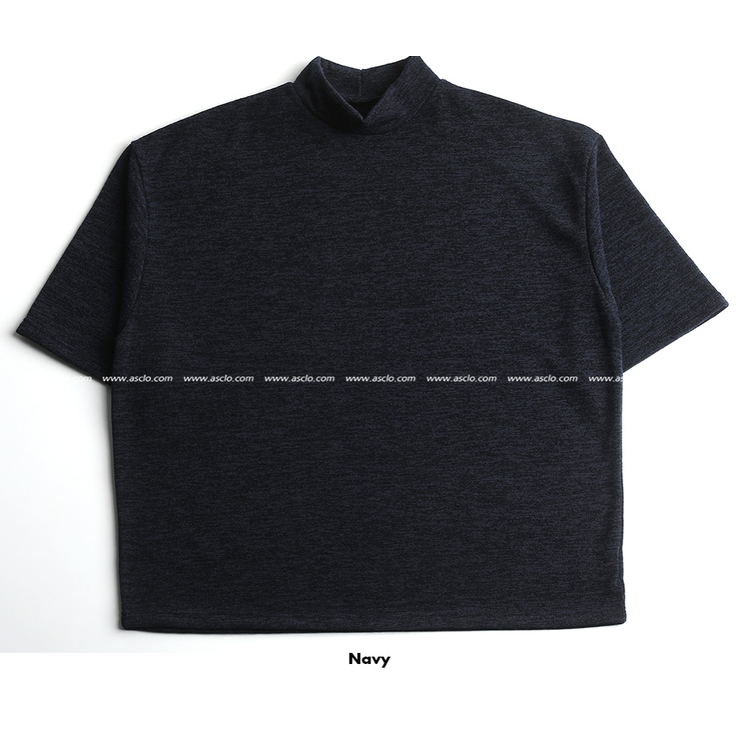 【未開封】MONOCHROME 半袖モックネックシャツ ASCLO(エジュクロ)モックネック半袖ニットTシャツ[品番：NWIW0008973