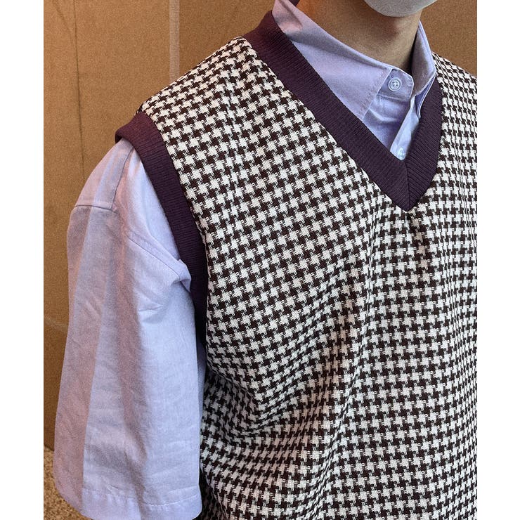 ASCLO(エジュクロ)千鳥柄Vネックベスト[品番：NWIW0008979]｜3rd
