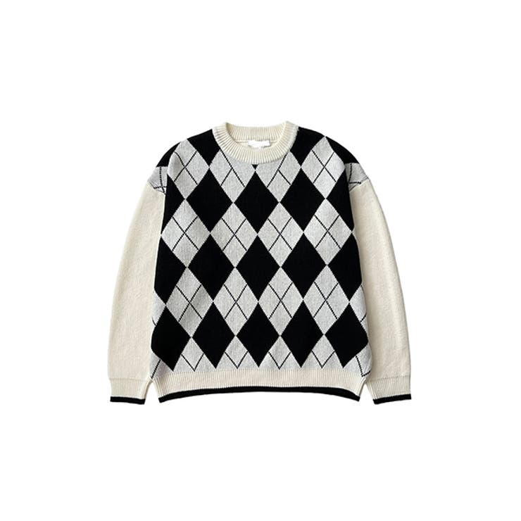 ASCLO(エジュクロ)ASCLO Argyle Front Knit 韓国[品番：NWIW0010585