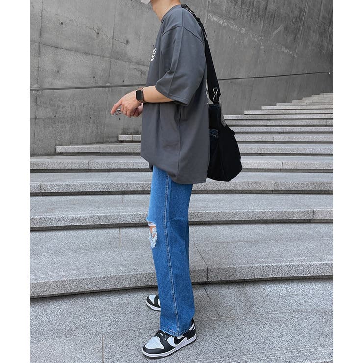 大人気韓国ファッションasclo ブラックデニムスラックス
