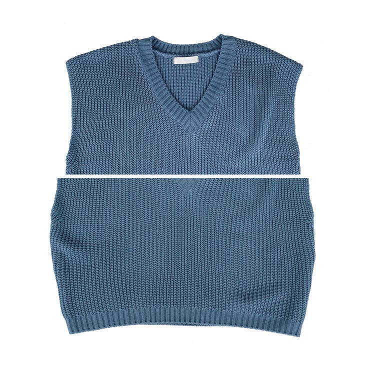 Beidelli(ベイデリ)Vネックルーズニットベスト[品番：NWIW0008938