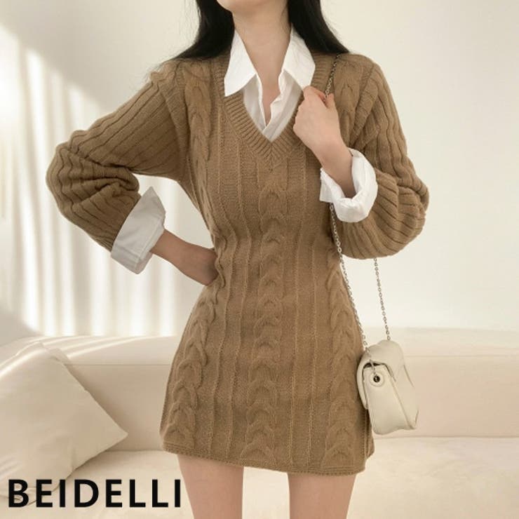 Beidelli ベイデリ バックリボンケーブルニットワンピース 韓国 品番 Nwiw 3rd Spring サードスプリング のレディースファッション通販 毎日送料無料 Shoplist ショップリスト