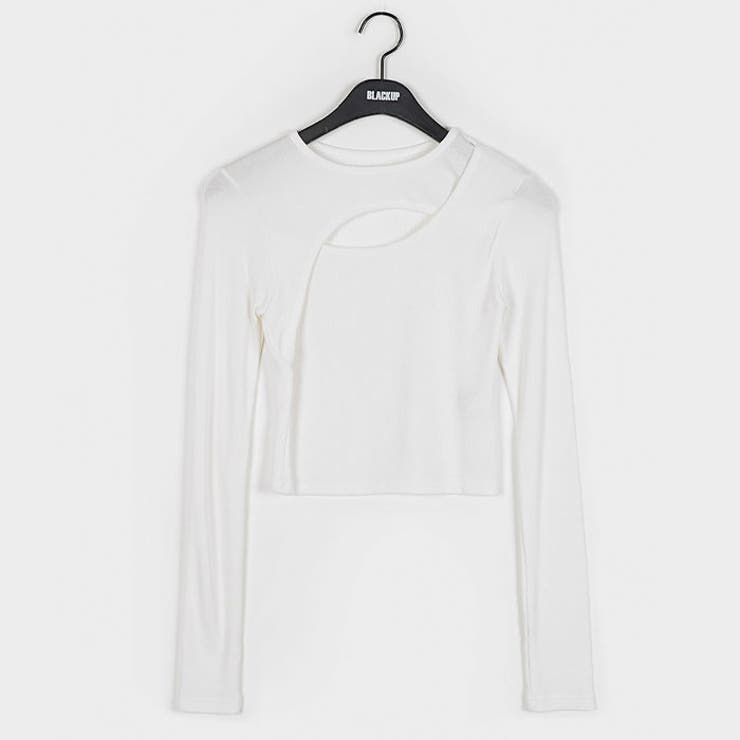 【フリー】アイボリー | BLACK UP(ブラックアップ)ヒュートンカットウォーマークロップTシャツ | 3rd Spring