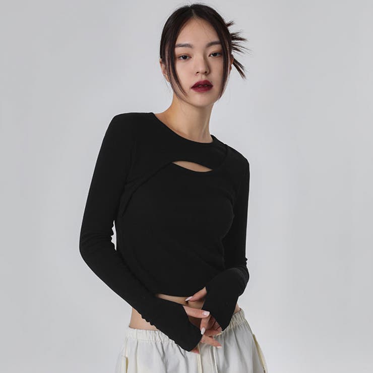 BLACK UP(ブラックアップ)ヒュートンカットウォーマークロップTシャツ | 3rd Spring | 詳細画像5 