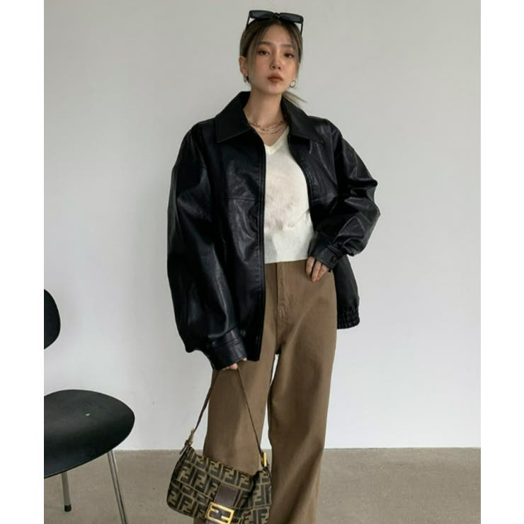 BLACK UP(ブラックアップ)ニコルソンオーバーフィットレザージャンパー